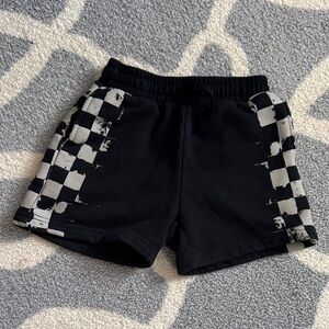 Little Bipsy Black Shorts with White Checker Panels